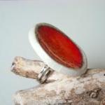 Round Red And And White Ring, Fashion Jewelry,..