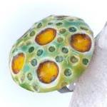 Green And Yellow Ring, Ceramic Jewelry, Spring..