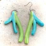 Green And Turquoise Earrings , Spring Jewelry