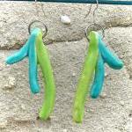 Green And Turquoise Earrings , Spring Jewelry